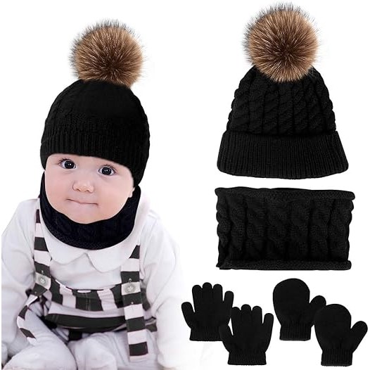 Set aus Wintermütze, Handschuhen und Halswärmer für Babys